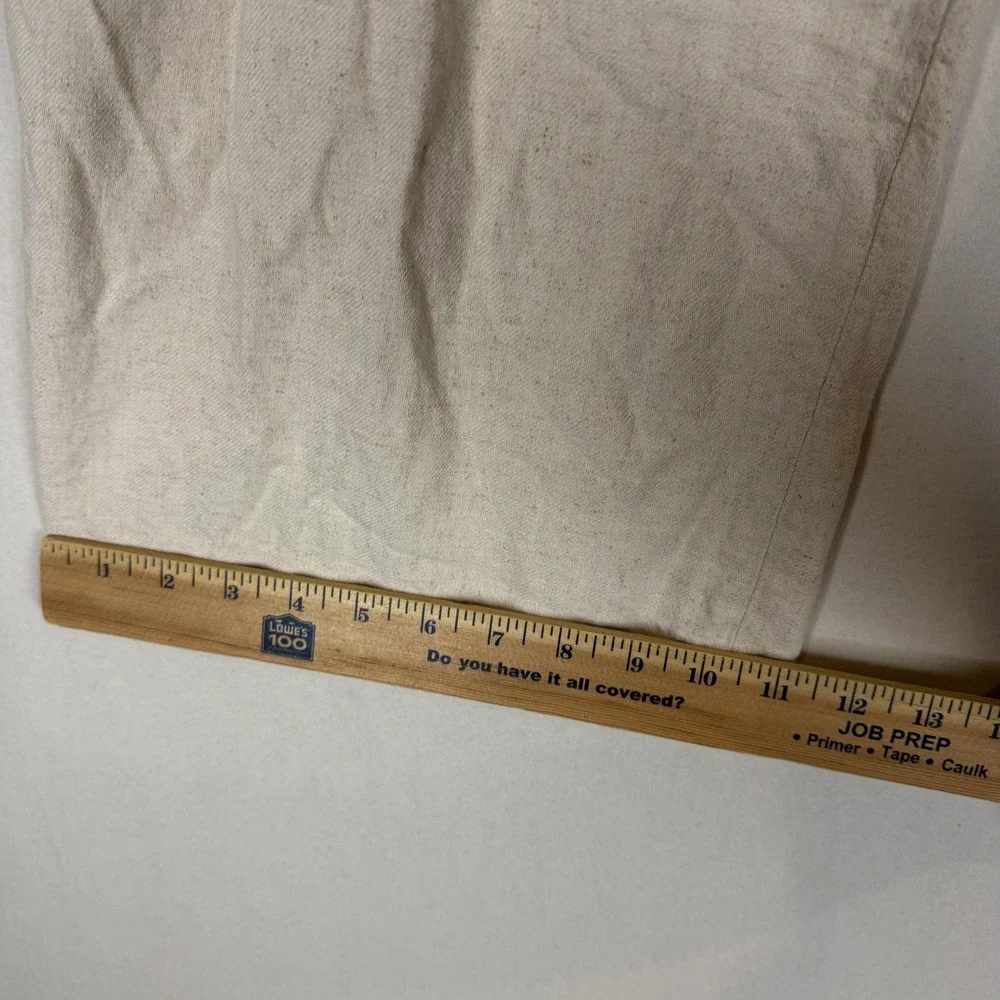 H&M Pants Womens 12 White Linen Blend Pleated Wide Leg Dress Twill Pockets